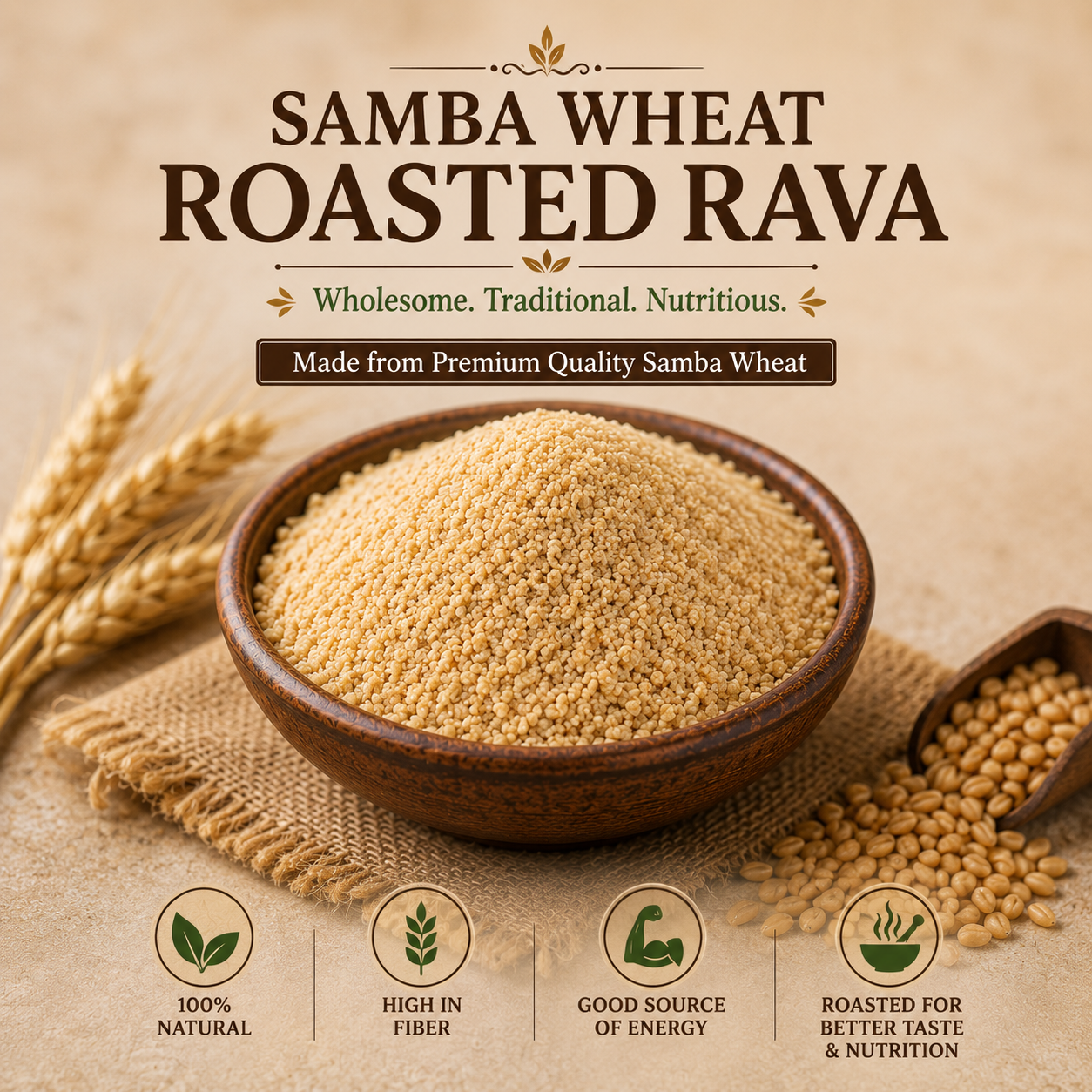 Samba Wheat Roasted Rava | சம்பா கோதுமை வறுத்த ரவை