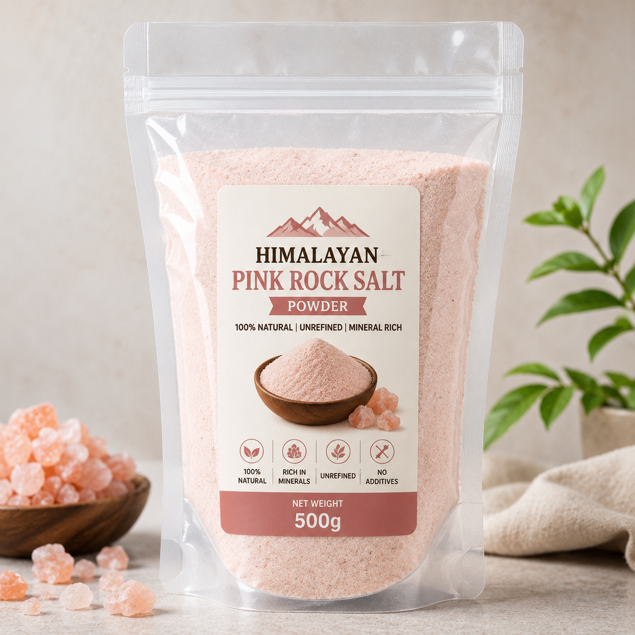 Himalayan Pink Rock Salt Powder | இந்துப்பு பொடி 500g