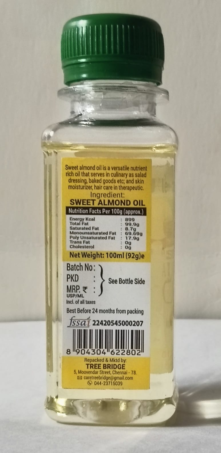 Sweet Almond Oil/பாதாம் எண்ணெய் 100ml