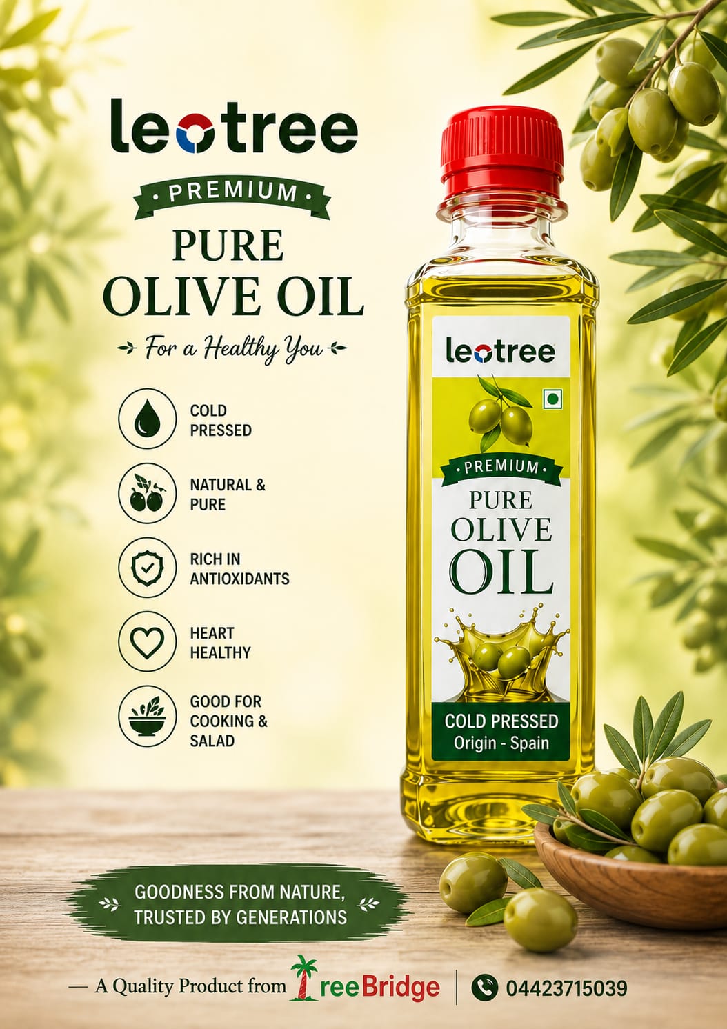 Pure Olive Oil 100ml/ ஒலிவ எண்ணெய் (Spain)